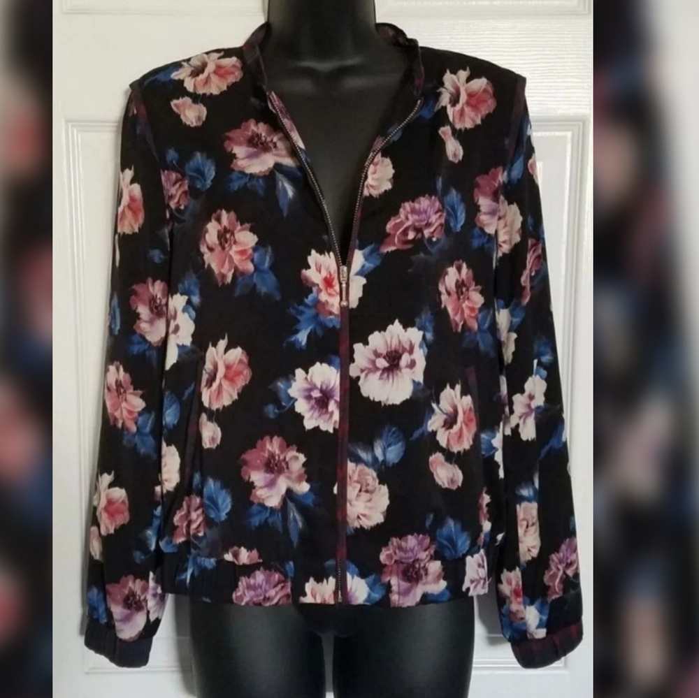 Floral Print Bomber Jacket
